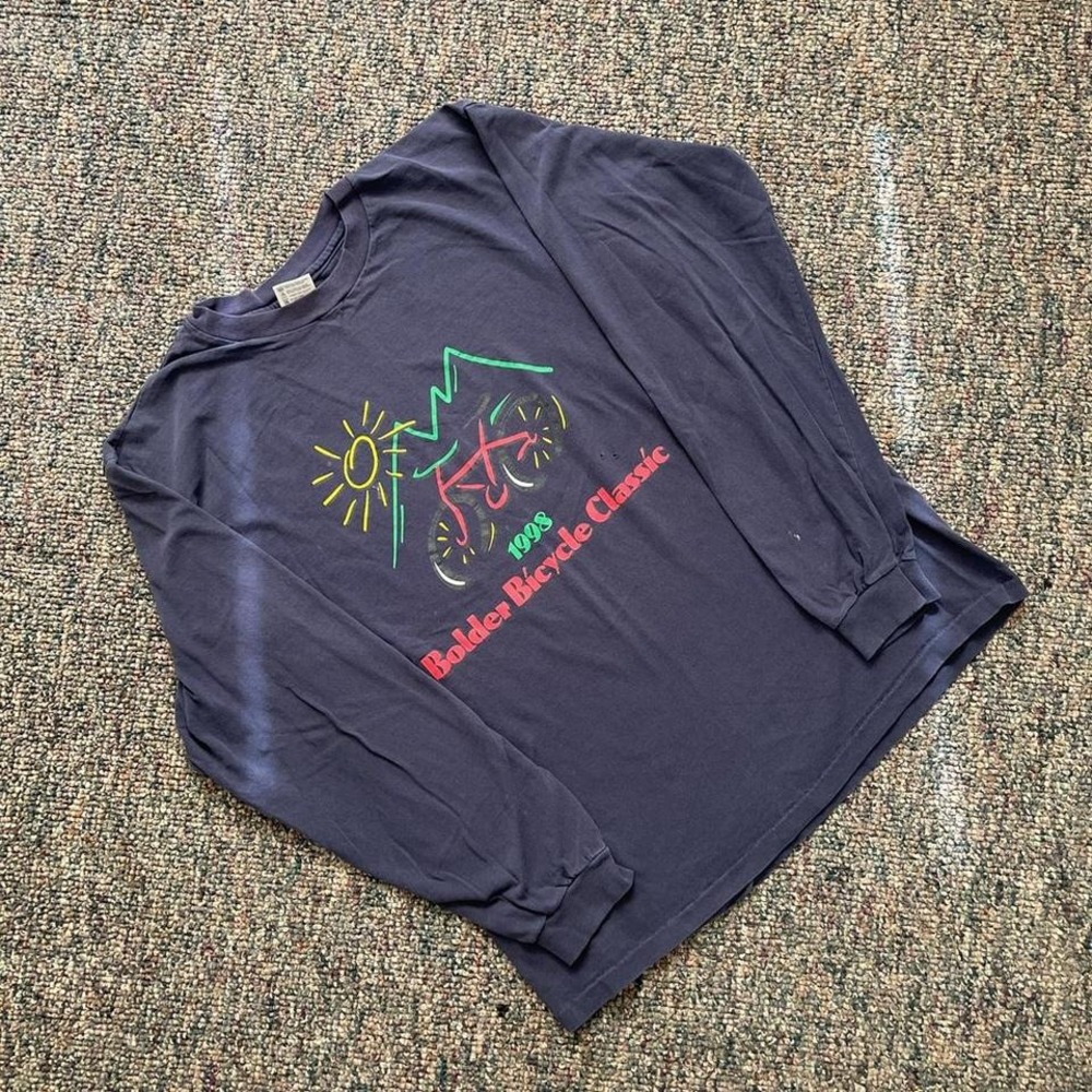 Vintage 90s Made in USA Bolder‎ Bycicle Classic Longsleeve